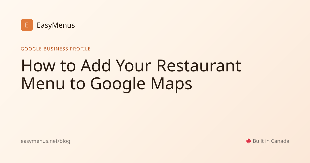 How to Add Your Restaurant Menu to Google Maps