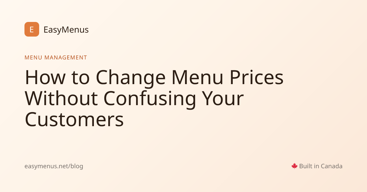 Change Menu Prices Without Confusing Customers