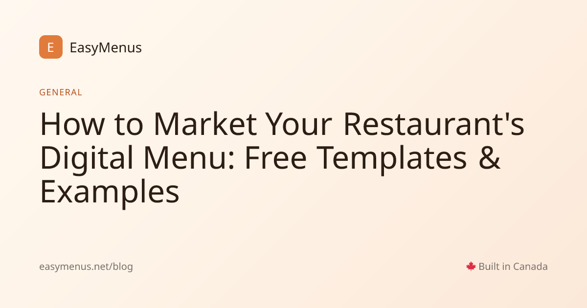 How to Market Your Restaurant's Digital Menu: Free Templates & Examples ...