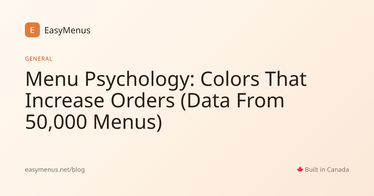 Menu Psychology: Colors That Increase Orders (Data From 50,000 Menus ...