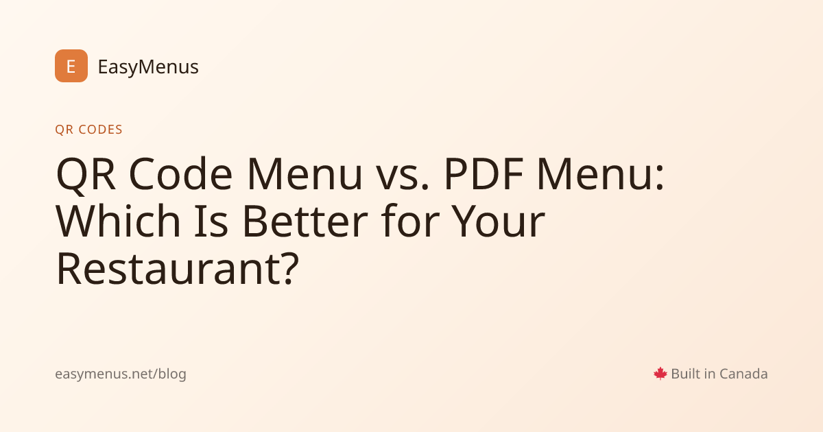 QR Code Menu vs PDF Menu for Restaurants